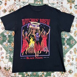 Witches Brew Black Magic Graphic T-Shirt‎ Print Tee Short Sleeve Men's